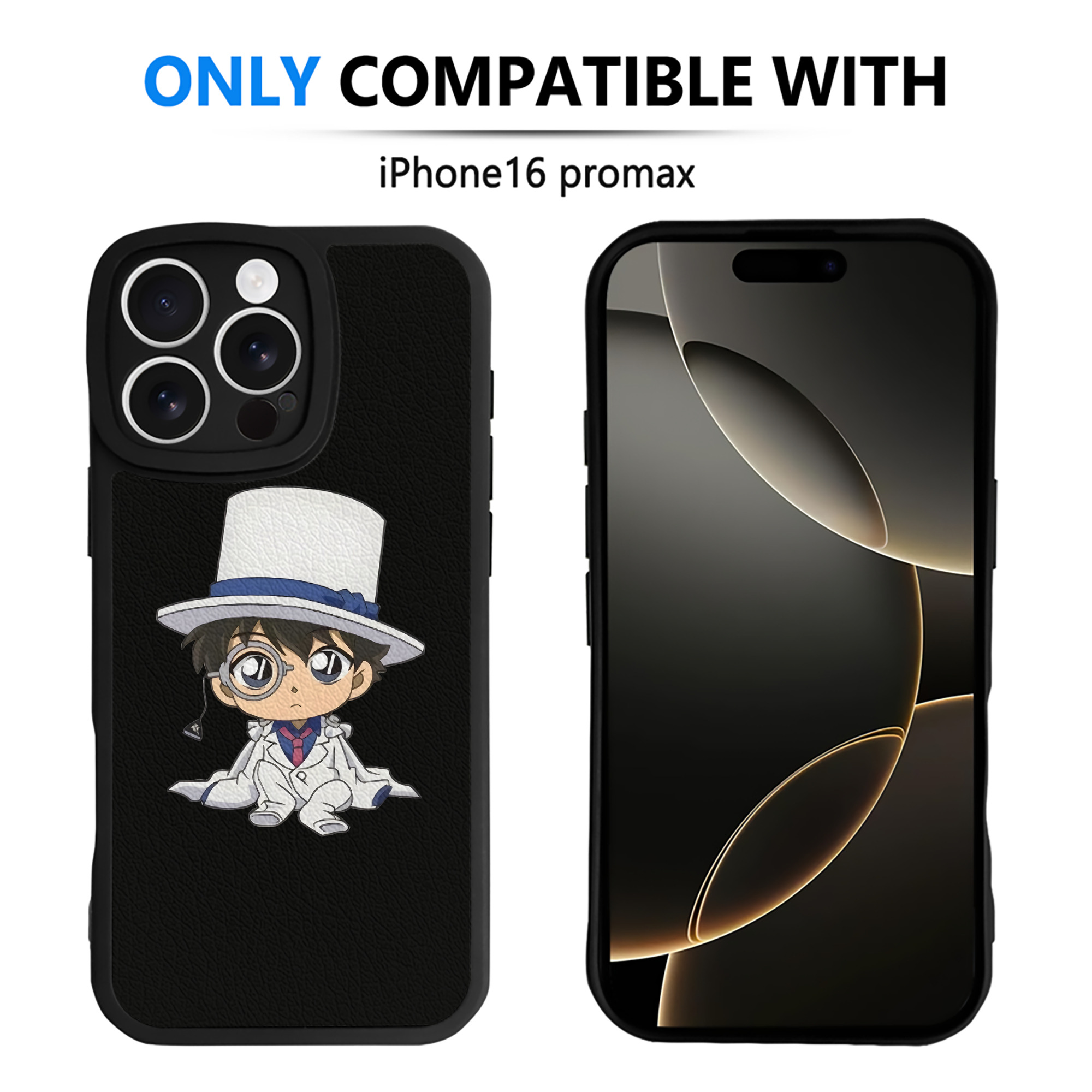 （画像用） 名探偵コナン くろば かいと Detective Conan Kuroba Kaito 【iPhone 16シリーズ対応】シリコンスマホケース（レザー調） 材質：シリコン